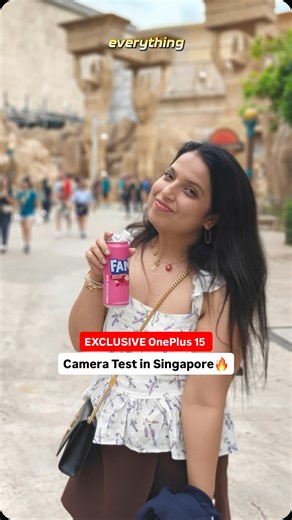 Roobina Mongia | TECH on Instagram: "India’s first phone with Snapdragon 8 Elite Gen 5 has some crazy upgrade🔥 Insane shots from the new OnePlus 15 straight from Singapore 📸 🎨 Portraits: Bokeh, focus, skin details, everything just pops with the Detail Max Engine. 🌃 Low-light & city shots: Singapore at night looks unreal on the 50MP triple camera, vibrant colours, perfect balance, zero grain. 🎢 Clear Burst & 4K video: Universal Studios chaos captured perfec
