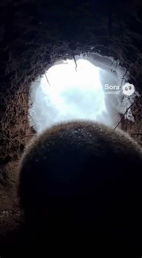 Inside the Groundhog’s Winter Burrow. 在冬天洞穴裡的土撥鼠。