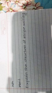 Explain the structure of recipe writing.... | Filo