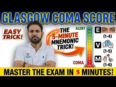 Glasgow Coma Scale 5 minute Mnemonic | Easiest Trick to Remember GCS Score | MediNext Live