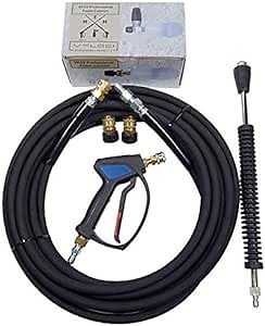 MTM Hydro PF22 Wide Mouth Foam Cannon and SG28 Trigger Gun Kit for Pressure Washer, Includes 50' Hose, Lance, and Fittings