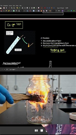 Oxygen Gas Test in 10 Seconds 🔥 Glowing Splint Test | Class 10 Chemistry #shorts