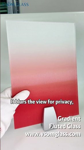 Gradient Fluted Glass: Unique White to Orange-Red Transition, Blending Privacy and Aesthetic Appeal