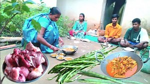 How CHICKEN CURRY Cooking with fresh VEGETABLES in village style by tribe family l Village cooking | Village Foods