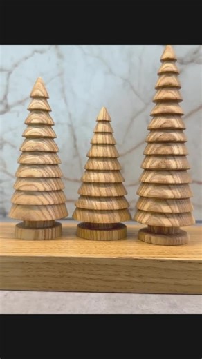 Minimalist wood Christmas trees, rustic holiday home decoration set of three