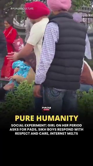 Social Experiment on Period Pain Wins Hearts ❤️ Sikh Boys Help Buy Pads Without Hesitation A viral social experiment is winning hearts online as a girl, pretending to be in severe period pain, asks strangers for help buying sanitary pads. In a moment that could feel awkward for many, two Sikh boys stepped up with complete respect, care, and zero hesitation—proving that real humanity still exists. The video beautifully highlights dignity over discomfort, as their kind gesture during such a sensit