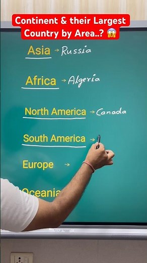 👉 Continent & their Largest Country by Area 😱 ? #worldgk #continents #largestcountry #gk #shorts