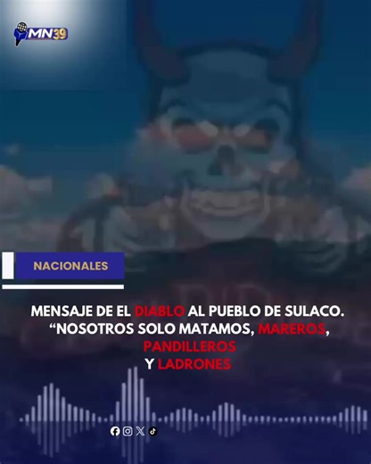 #MNTV ❗ “El Diablo” manda fuerte mensaje en Sulaco, Yoro, y asegura que están extorsionando en el lugar pero no son ellos ❗ 🔴 Esteban, alias “El Diablo”, envió un fuerte mensaje a la población de Sulaco, Yoro, afirmando que en la zona están extorsionando, pero que no son integrantes de su grupo quienes están detrás de esos hechos. También expresó que la Policía no va hacer nada y pidió que quiten la Policía porque, según dijo, nada andan haciendo. En el pronunciamiento aseguró que los del “cart