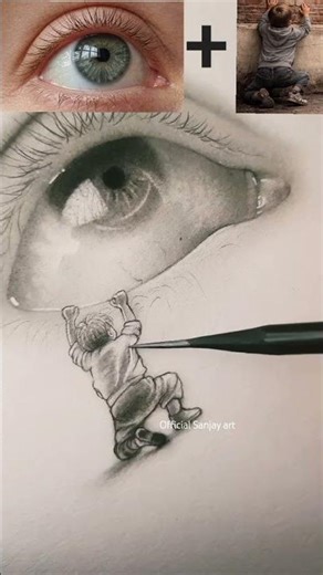 Realistic Eye Drawing with a Deep Meaning 👁️🎨 #shorts