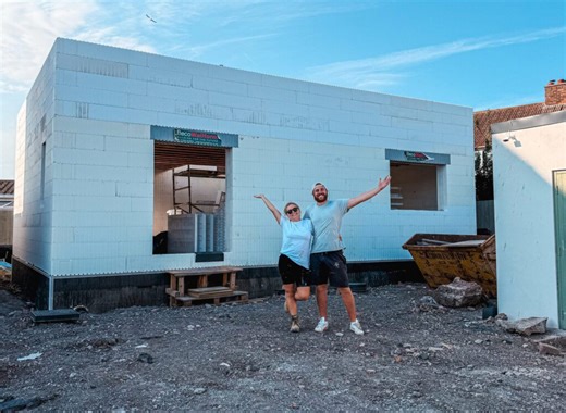 Couple saving £100k building their house using polystyrene instead of bricks