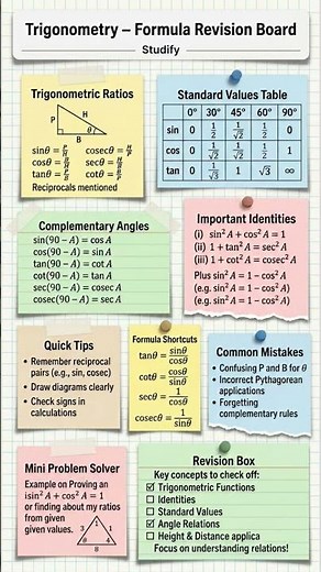 All Trigonometry Formulas in One Sheet 📐⚡ | Class 10 Maths