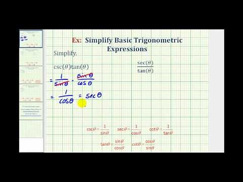 Ex 1: Simplify Basic Trigonometric Expressions