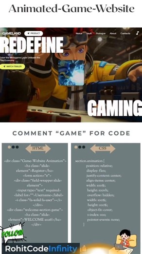 I Built a GAMING Website from Scratch with HTML CSS and JavaScript #viral #technology #techshorts