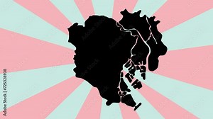 animated video of Tokyo map in Japan with a rotating background Stock Video