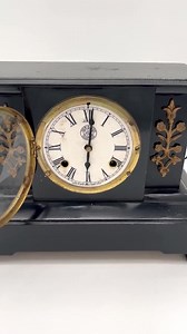 Antique New Haven Black Mantel Clock: Working Gong Chime, Original Key - Etsy