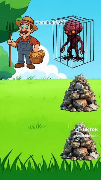 Animasi Petani Mencari Sapi yang Menggemaskan