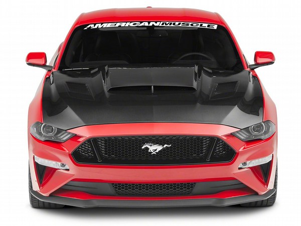 Anderson Composites Mustang Ram Air Hood; Carbon Fiber AC-HD18FDMU-AB-DS (18-23 Mustang GT, EcoBoost) - Free Shipping
