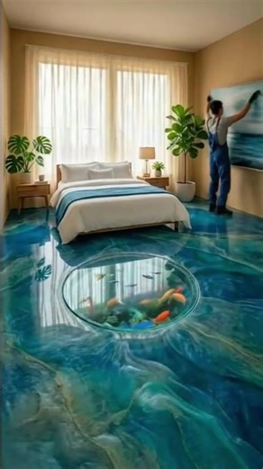 Amazing Epoxy Floor Design - A Must Watch #diy #shorts #interiordesign #construction #tending