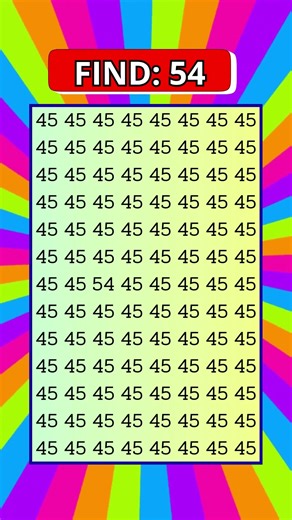 Can You Find 54? 🔥 Hard Focus Quiz | Find It Challenge #shorts #challenge