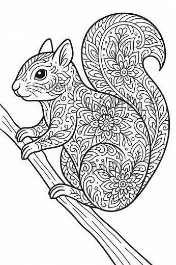 Mandala écureuil à colorier, art mandala animaux des bois pour adultes et adolescents, feuille de coloriage imprimable pour soulager le stress, téléchargement numérique - Etsy France