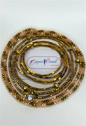 📲 WhatsApp: 2347039036982 IG: @opeyemi_beads DESIGN NAME- Odogwu’s set in GOLD✨ #opeyemi_beads #waistedbyopeyemibeads #beads #waistbeads #lagos