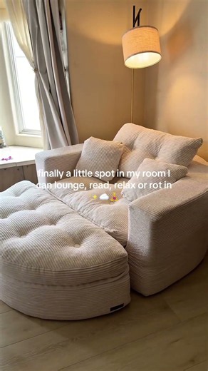 This Boneless Chaise Lounge Is the Coziest Corner in My Room 🛋️✨#sofa #chaiselongue #getcozy#home