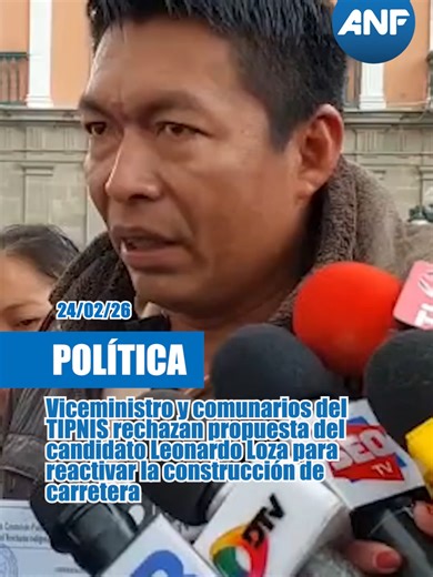 #ANF | El viceministro de Coordinación con Movimientos Sociales, René Flores, y comunarios del TIPNIS rechazaron la propuesta del candidato #LeonardoLoza sobre reactivación de la construcción de la polémica carretera por su territorio. #Noticias #NoticiasBolivia #Bolivia