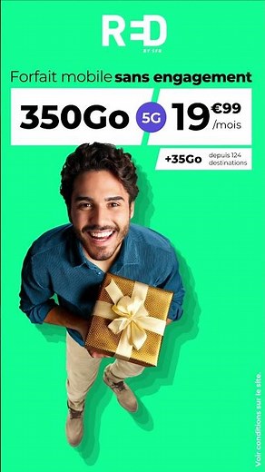 RED by SFR - Forfait Mobile sans engagement 350Go à 19,99euros par mois