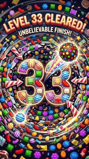 Candy Crush Saga Level 33 | DOUBLE COMBO💥🔥| Strategy & Insane Finish #shorts #youtubeshorts #viral
