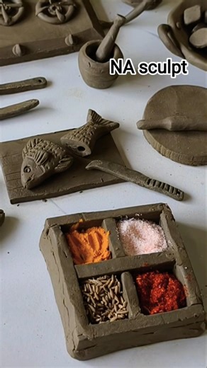 Mini Clay Kitchen Set 😍 Real Cooking Setup in Clay #shorts #tranding #viral #2026 #diy #art #kitchen