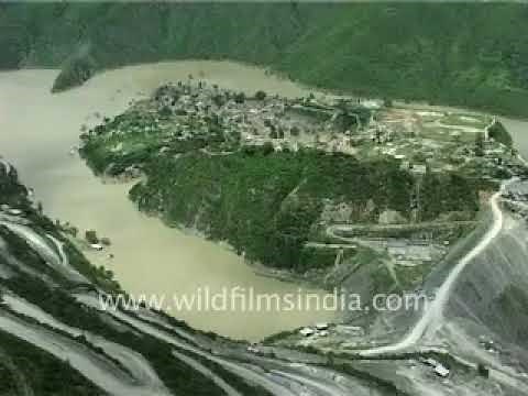 Tehri Dam in Uttarakhand - archival footage when the dam was made and Tehri town went under water