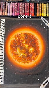 How to draw a glowing sun with oil pastels ☀️ #oilpastel #sun #coloring #artprocess #spaceart