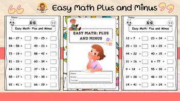 Math Worksheets | Addition & Subtraction up to 100 | 40 Pages