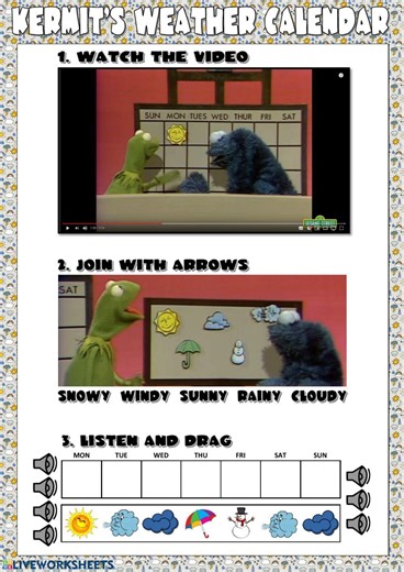 Kermit's Weather Calendar worksheet