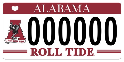 Alabama registered 6.4M vehicles in 2025. Which college plate tops list?