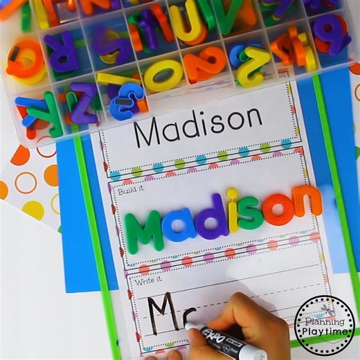 6.5K views · 14 reactions | This Set is PACKED with all kinds of Editable Preschool Name Writing activities to teach kids to read, trace and write their names. https://planningplaytime.com/name-tracing-worksheets/ | Planning Playtime - Learning Through Play | Facebook