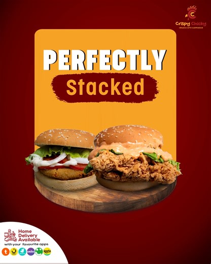 Crispy Chicky on Instagram: "DynaMax or Veggie — perfectly stacked, every time. Two choices. One perfect bite. Happy Hour Deal (2 PM – 5 PM) Enjoy 10% OFF on all items during Happy Hour. Tell us in the comments! Follow us & drop your guess below to get an extra 5% OFF on all items. 📍 Locations: Sportsbay Karama — +971 54 745 8851 Al Khail Mall — +971 50 441 0262 Madina Mall Dubai — +971 54 582 4768 Safari Mall Sharjah — +971 56 954 7506 Murad Mall Ajman — +971 54 746 2986 📞 For Party & Bulk Or