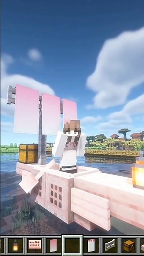 Try this cute boat in your world 😍 #minecraft #gaming #minecraftshorts #minecrafttutorial #fyp #foru