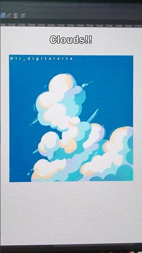 The EASIEST Way to Paint Fluffy Clouds! ☁️✨#digitalart #shorts #drawing #art #digitaldrawing #cloud