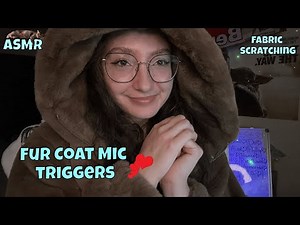 Fur Coat ASMR🧥(fabric scratching & some mouth sounds   whispers)