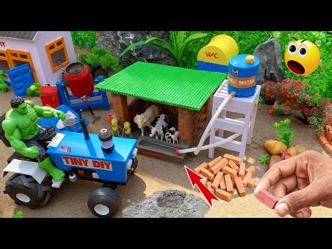 DIY Mini Bricks Cow Shed With Water System | Amazing DIY Mini Construction Science Project
