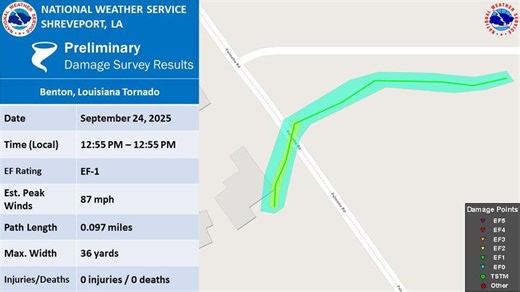 EF-1 tornado confirmed in Benton