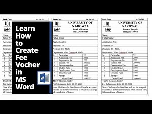 Learn How to Create college voucher in ms word | Part 1