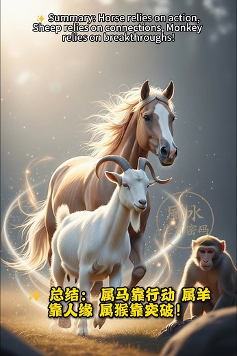 ✨【11月24日–11月28日】生肖马、羊、猴运势强势上扬！ 这几天“行动力＋机遇”同步启动，越积极越容易踩中贵人点🔥 马有突破、羊有稳进、猴有灵感，财运也跟着一路抬头。 该冲的冲、该抓的抓，这波好运绝不能放过！ #生肖运势 #马羊猴 #好运上升 #贵人相助 #11月运势 #生肖運勢 #馬羊猴 #好運上升 #貴人相助 #11月運勢 | 风水生肖密码