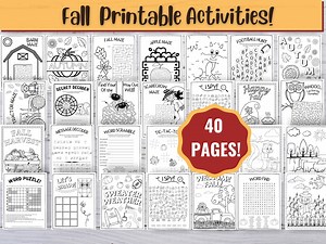 Fall Kids Activity Bundle, Printable Coloring Pages, Games (digital Download) - Etsy