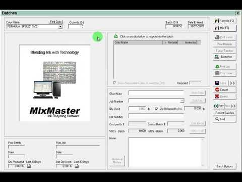 How to Create a Batch Formulation in MixMaster — Pantone Ink Mixing Tutorial