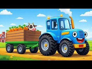 Blue Tractor 🚜 Learn Colors & Animals | Fun Farm Nursery Rhyme for Kids 🌈🐄