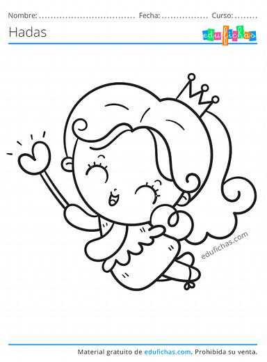 Dibujos de Hadas para Colorear. Descargar Libros para Pintar en PDF