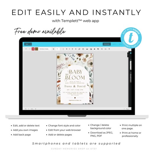 Rustic Holiday Baby Shower Invitation Green Ornaments Template Boho Gender Neutral Theme