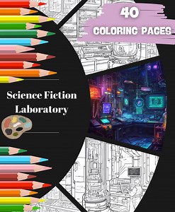 40 Science Fiction Laboratory Coloring Pages, Printable Sci-fi Lab Art, Grayscale Adult and Kids Toddler Coloring Book, Instant Download PDF - Etsy